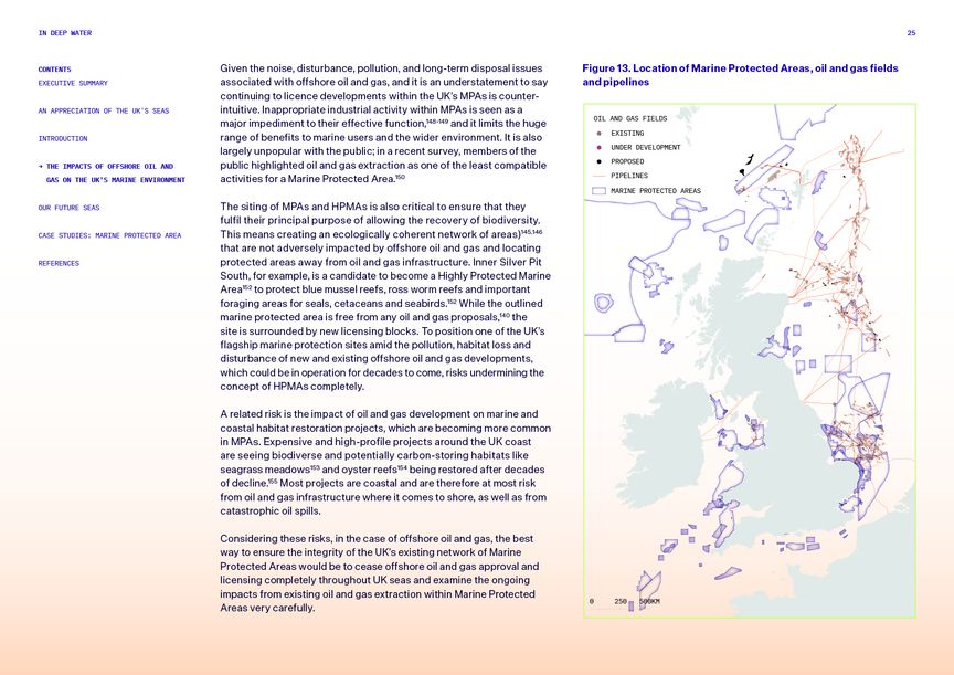A spread showing a map of Marine Protected Areas