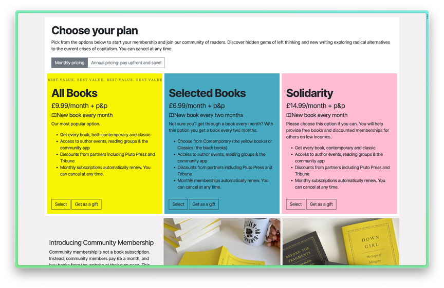 Membership plans